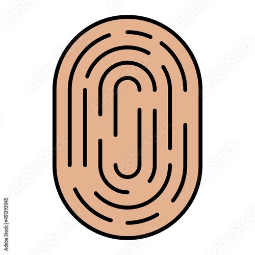 Vector Fingerprint Filled Outline Icon Design