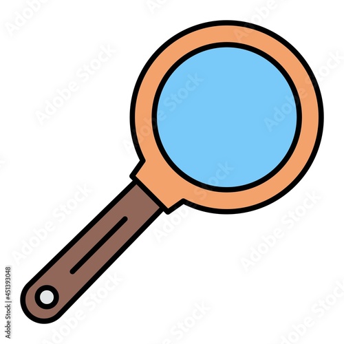 Vector Magnifying Glass Filled Outline Icon Design