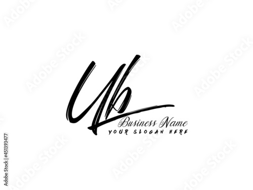 Brush UB Letter Logo, monogram ub logo icon vector for business photo