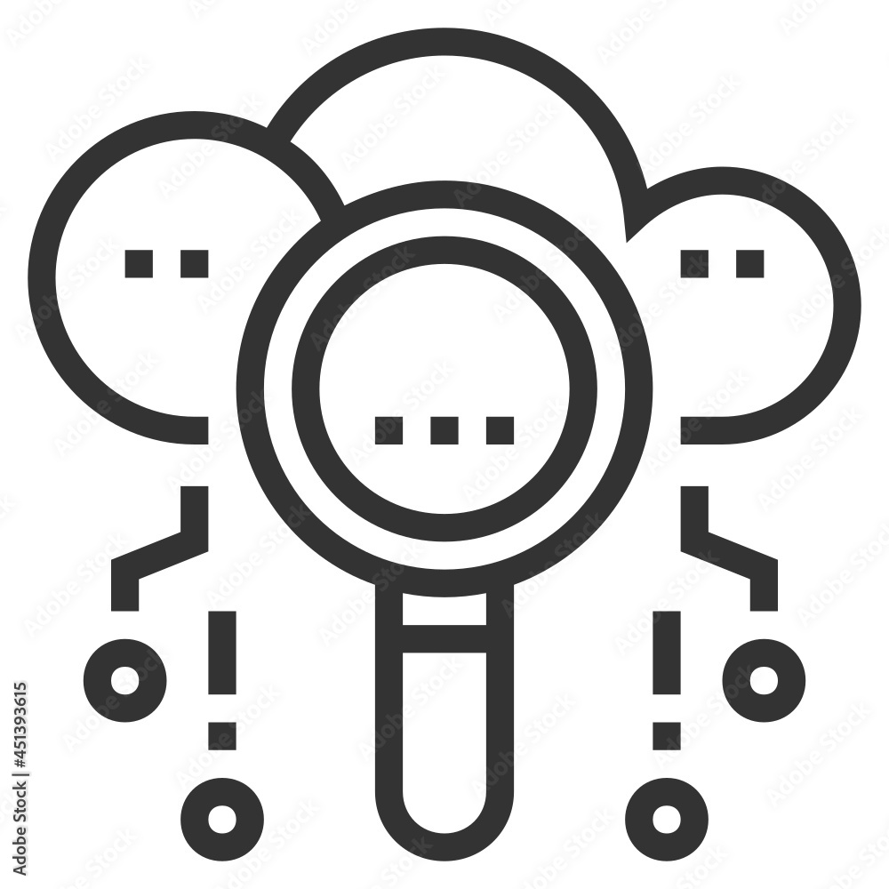 CLOUD SEARCH LINE ICON