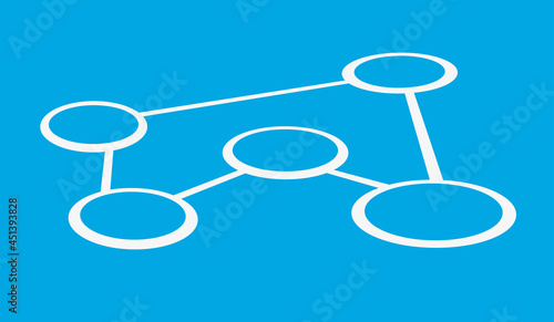 Rete di connessione fatta da cerchi e linee