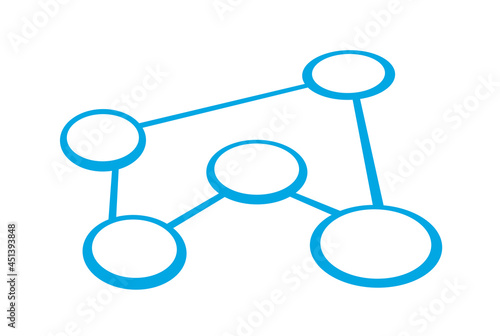 Slika na platnu Rete di connessione fatta da cerchi e linee