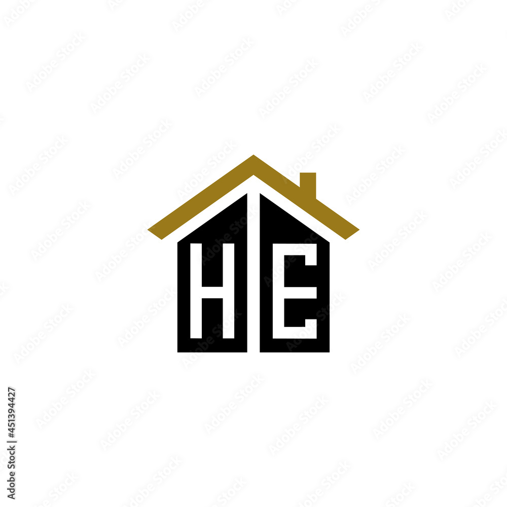 he home logo design vector luxury he home logo design vector luxury