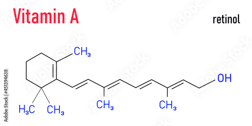 Vitamin A (retinol) molecule. Skeletal formula.