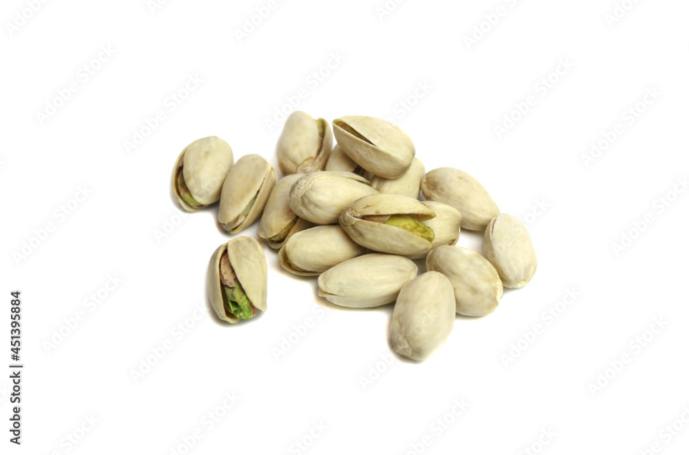 pistachio fruits,isolated, on a white background pistachio fruits,isolated, on a white background