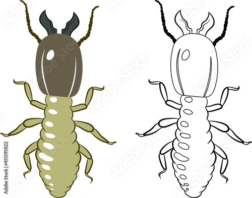 Termite 2d Vector Clipart. Insects Bugs Worms Pest and Flies Isolated.