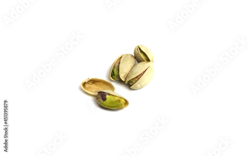 pistachio fruits,isolated, on a white background,