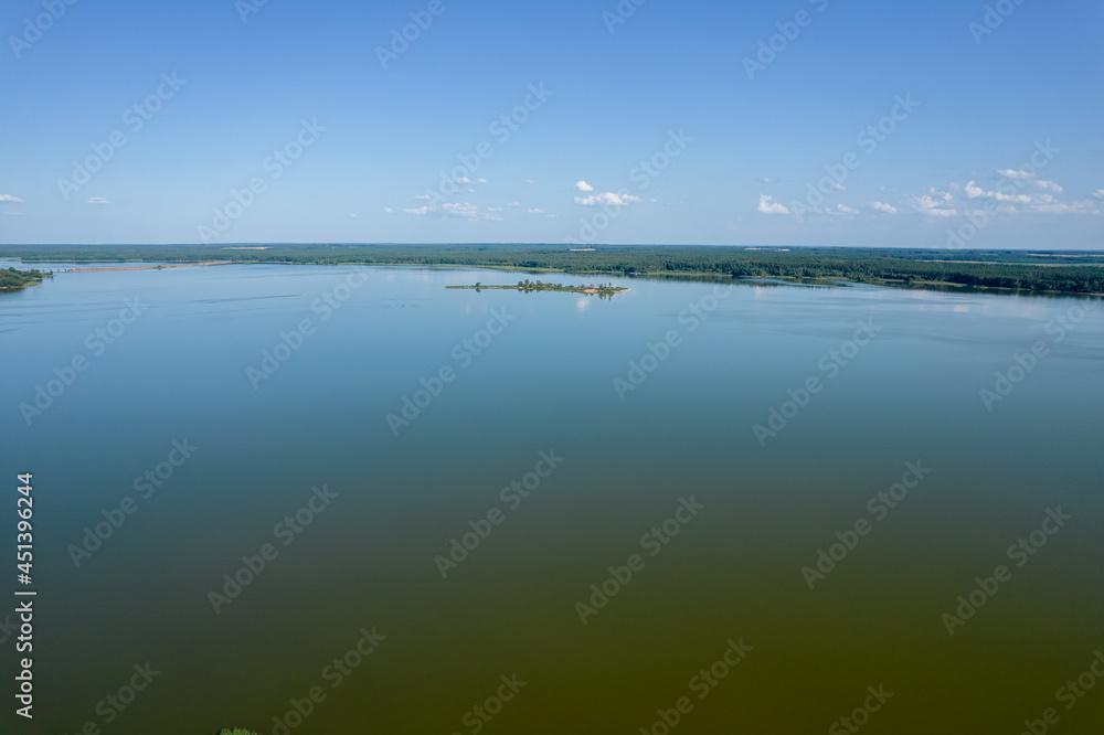 Landscape with a reservoir (Vileika reservoir) and forest spaces Landscape with a reservoir (Vileika reservoir) and forest spaces