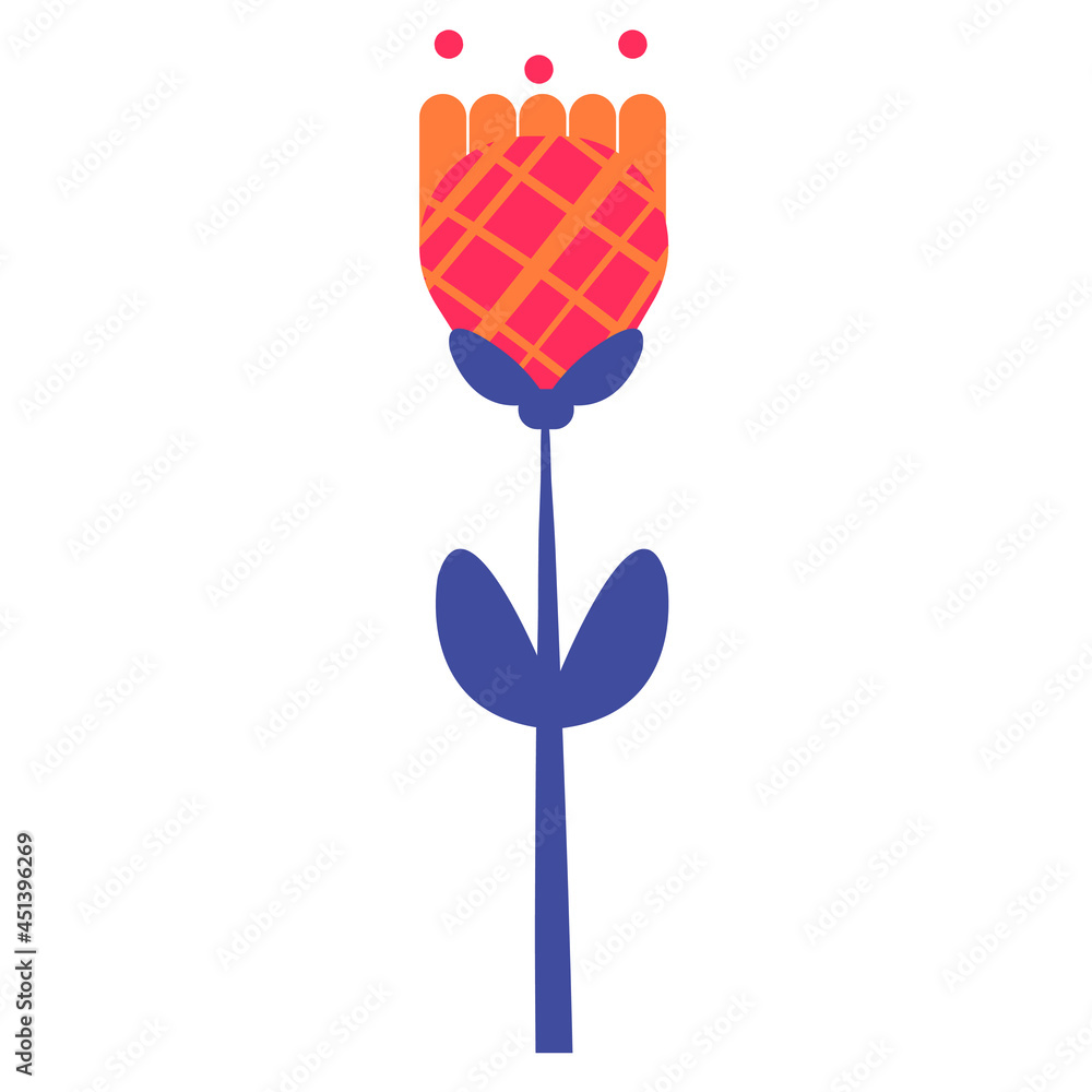 Flowers plant geometric flat ornament Flowers plant geometric flat ornament