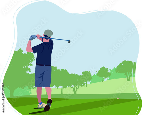 golfer hitting golf ball