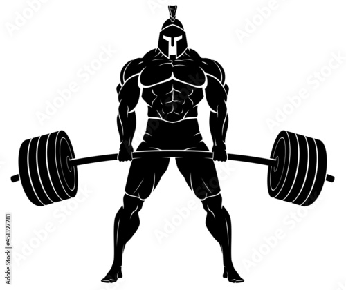Spartan Silhouette Barbell Lift Work Out