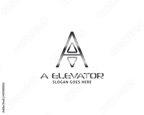 Initial Letter A Lift or Elevator Logo Vector Template