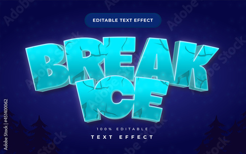 break ice text effect for illustrator
