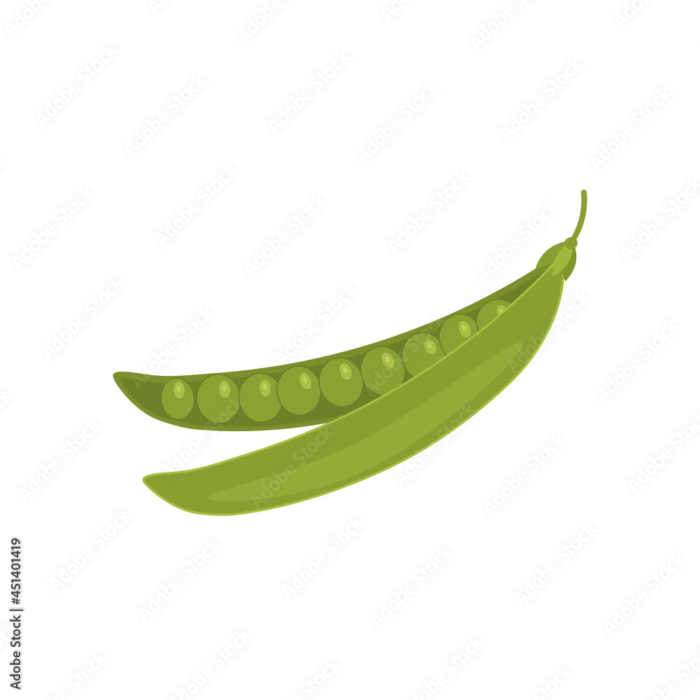 Fresh pea on white background