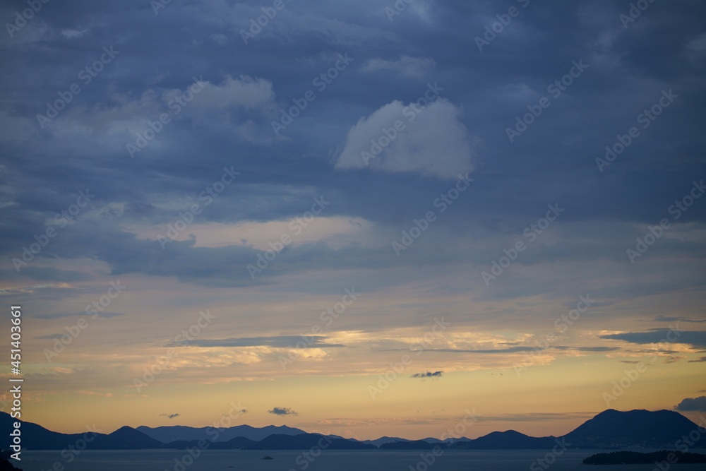 Beautiful Evening Sky with Bridge on Suncheon Wetlands