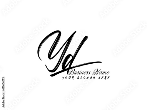 Brush YD Letter Logo, monogram yd logo icon vector for business photo