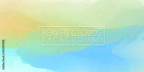 Heaven Clouds Acrylic Painting Artistic Texture Background. Sky Artwork Backdrop Design Banner Template.