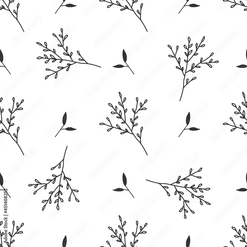 Obraz premium Hand drawn floral seamless pattern