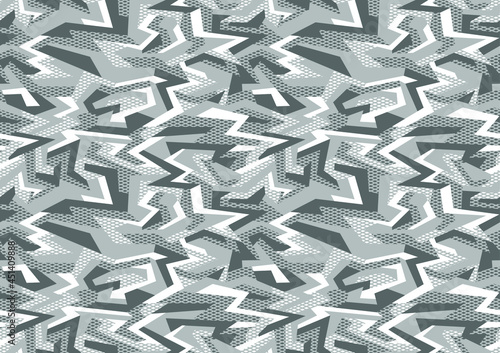 Geometric abstract urban camouflage texture seamless pattern. Modern camo polygonal background for fabric and fashion print. Vector illustration.