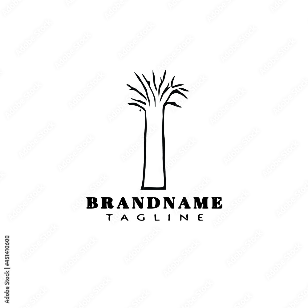 Fototapeta premium africa tree cartoon logo icon design template black vector unique