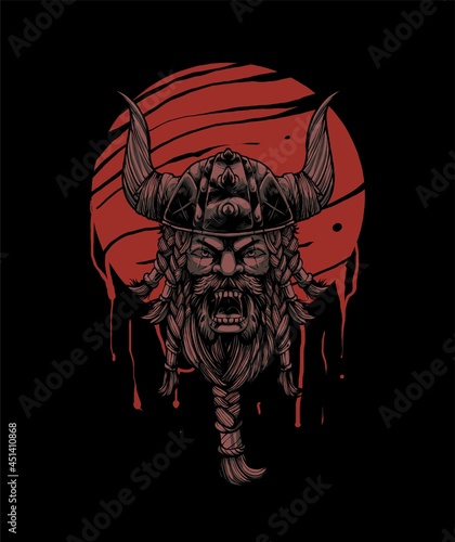 viking warrior t shirt illustration