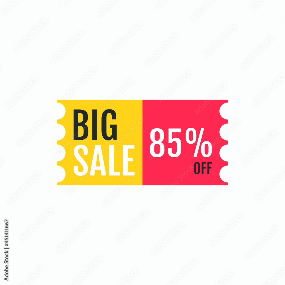85 Percent Off, Discount Sign, Special offer price signs, Big Sale 85 Percent Off, Discount Sign, Special offer price signs, Big Sale