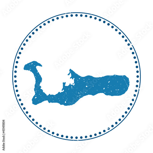 Grand Cayman sticker. Travel rubber stamp with map of island, vector illustration. Can be used as insignia, logotype, label, sticker or badge of the Grand Cayman.