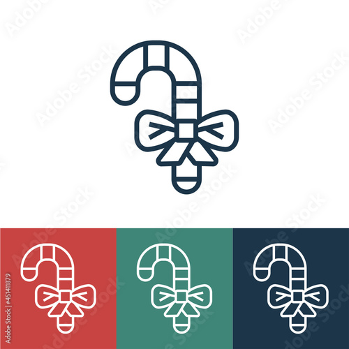 Line icon lollipop with bowknot
