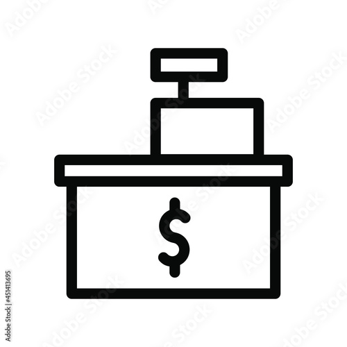 cashier machine line icon illustration vector graphic