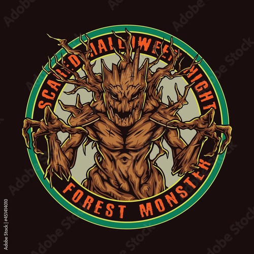 Halloween colorful round badge