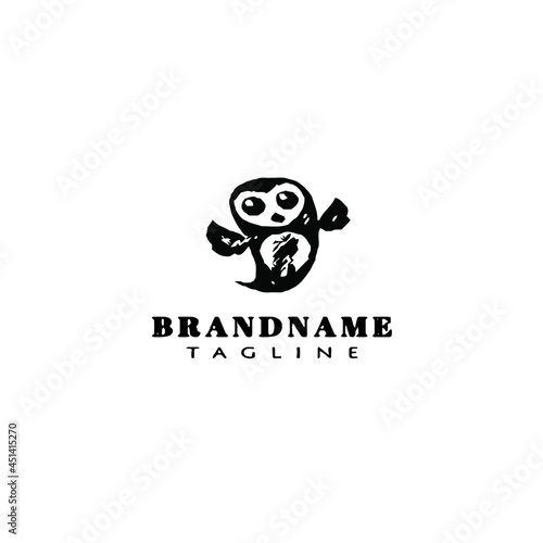 owl cartoon logo icon design template black vector © darul