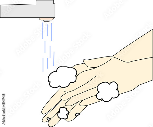 ∫水で手を洗うイメージ素材