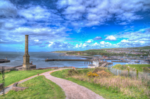 Whitehaven landmark Cumbria UK Candlestick Chimney tower tourist attraction near the Lake District colourful hdr