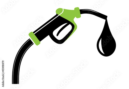 Fuel pump icon with oil drop vector design. Technology icon to use in business, oil industry, green energy, transportation, logistics and automotive industry projects. 