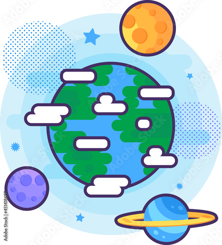 Natural science researching planet icon vector