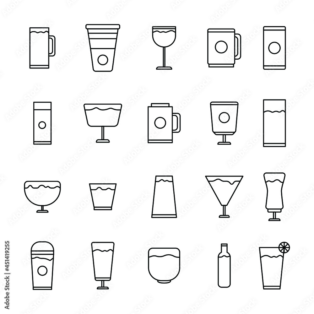 set of drinks icons