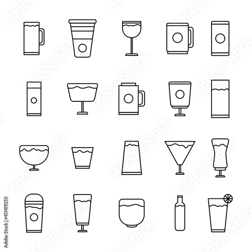Obraz na płótnie set of drinks icons w salonie