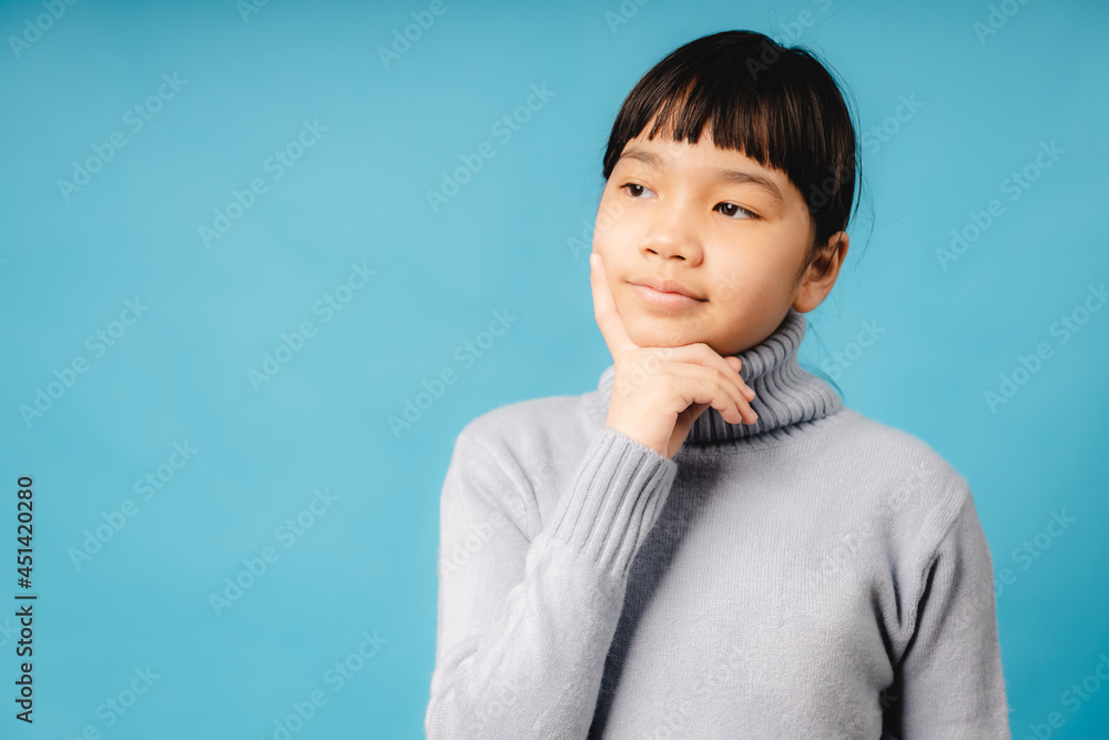 Portrait of Asian girl thinking and idea concept Portrait of Asian girl thinking and idea concept
