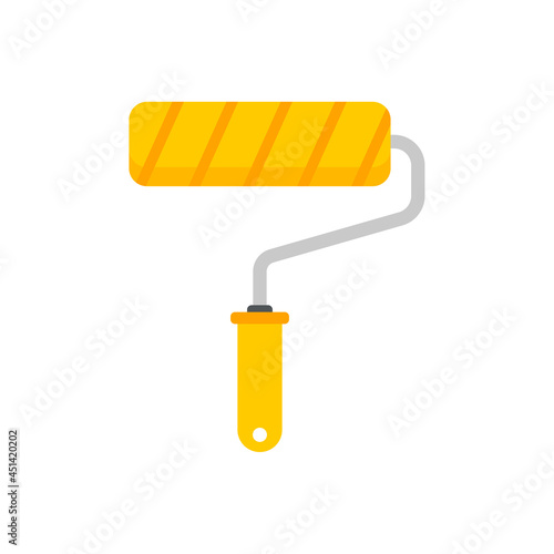Hand tools vector. The wooden brush has soft bristles. for painting the wall