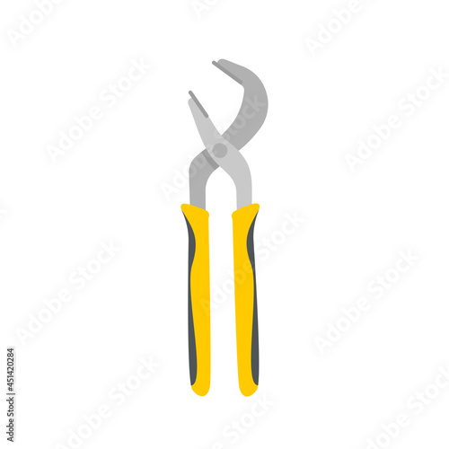Hand tools vector. Steel pliers for pinching workpieces and cutting wires