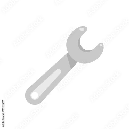 Hand tools vector. Wrench made of solid steel for tightening nuts.