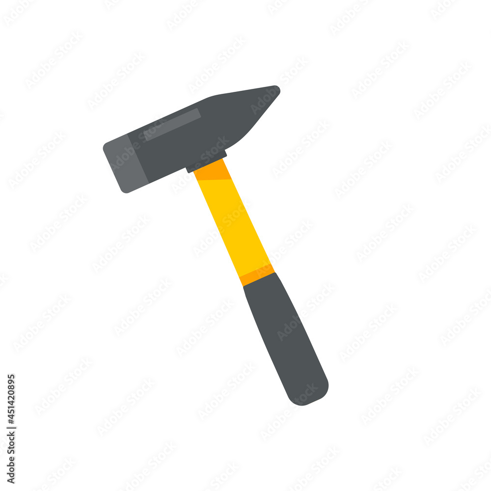 Hand tools vector. Hammer made of hardened steel for hammering nails. Hand tools vector. Hammer made of hardened steel for hammering nails.