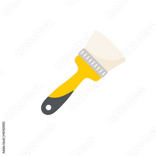 Hand tools vector. The wooden brush has soft bristles. for painting the wall