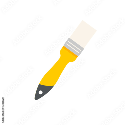 Hand tools vector. The wooden brush has soft bristles. for painting the wall