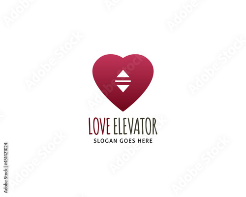 Love lift or elevator logo vector template
