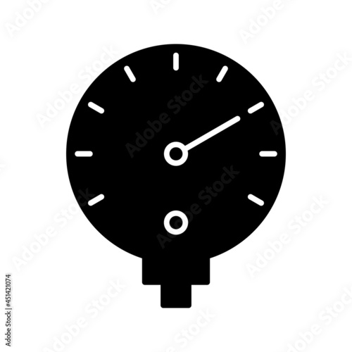 Unique Pressure Gauge Vector Glyph Icon