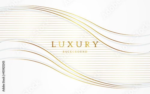 Elegant golden lines on white background with free space for design.	