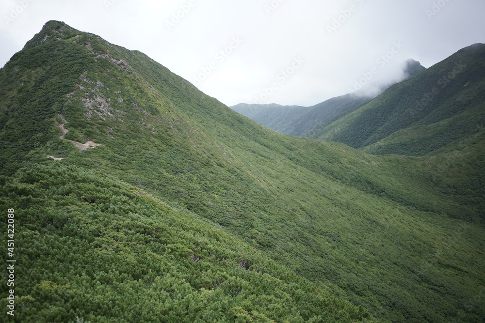 Naklejka premium 斜里岳登山