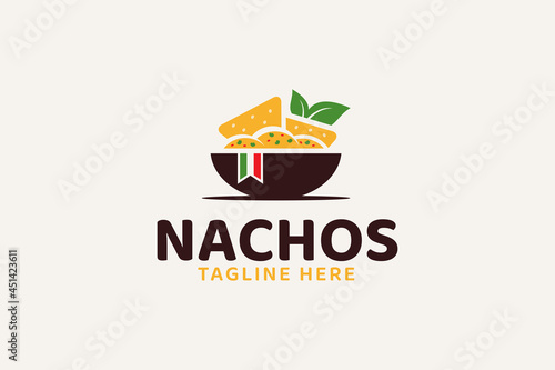 nachos logo vector graphic for any business especially for food and beverage, fast food, delivery food, food truck, cafe, etc.