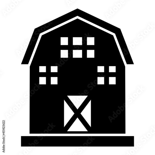 Vector Barn Glyph Icon Design